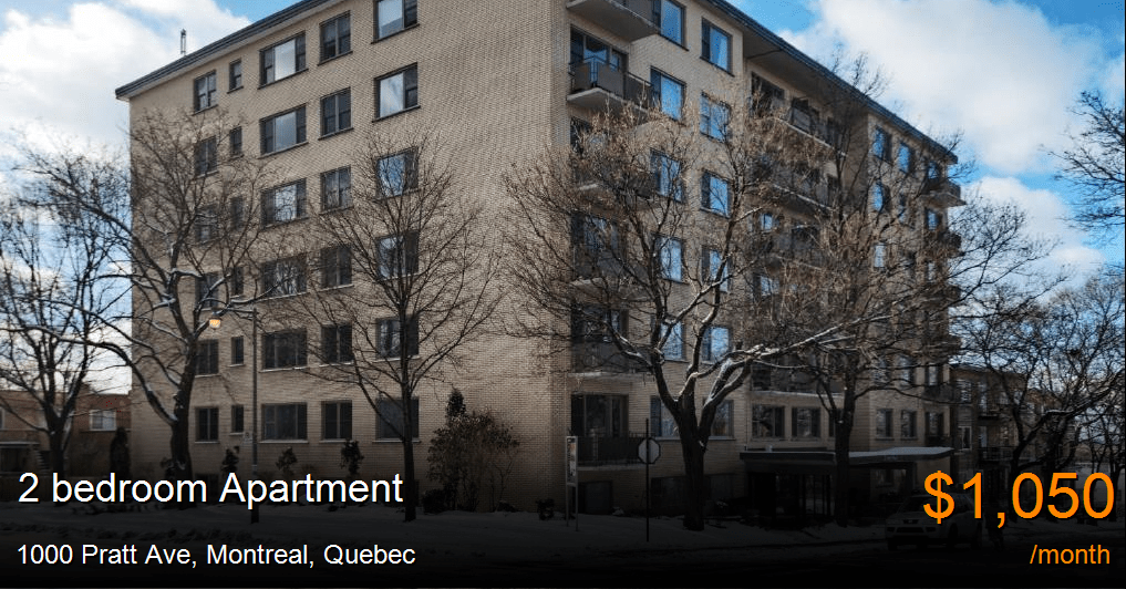 1000 pratt ave, montreal Apartment for Rent
