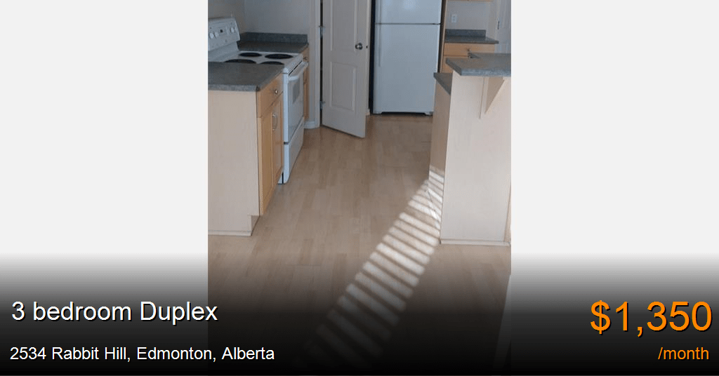 2534 rabbit hill, edmonton Duplex for Rent