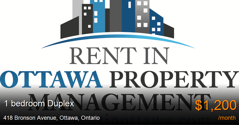 418 bronson avenue, ottawa Duplex for Rent
