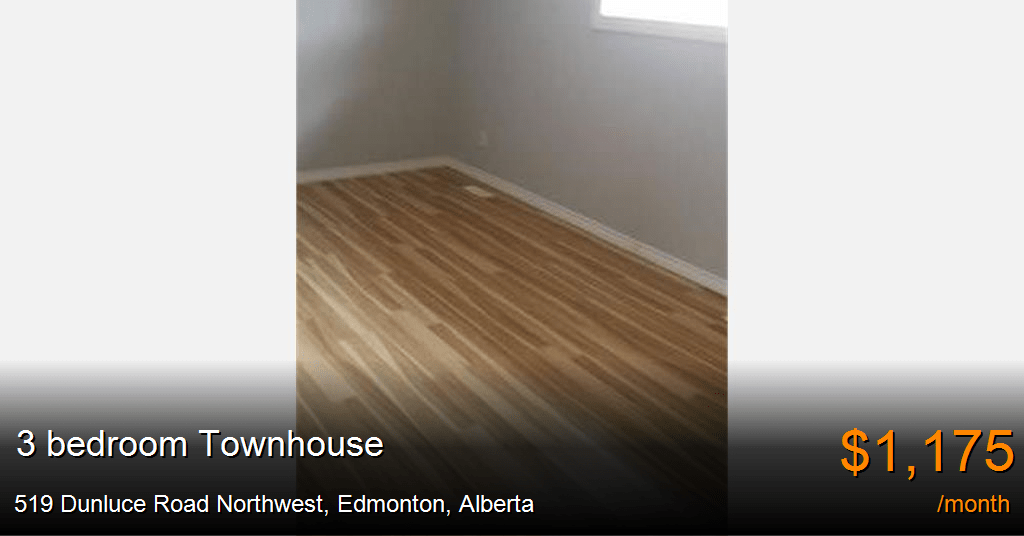 519 dunluce road northwest, edmonton Townhouse for Rent