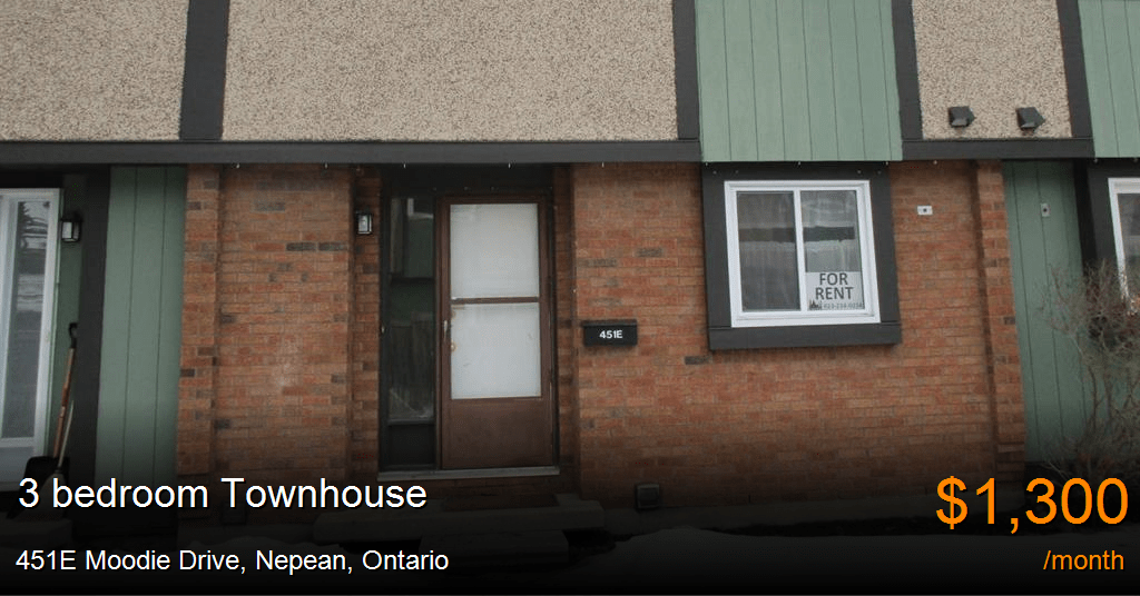 451e moodie drive, nepean Townhouse for Rent