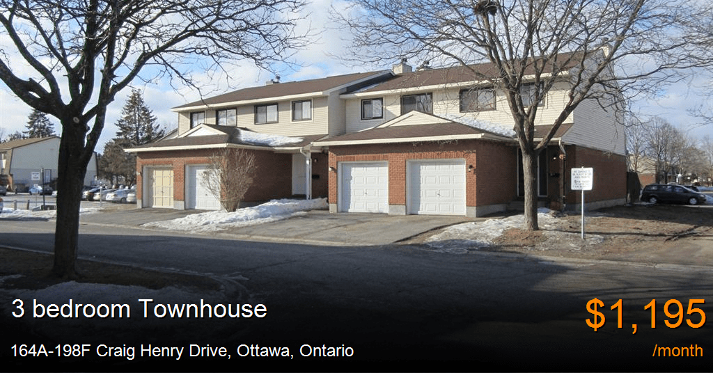 164a198f craig henry drive, ottawa Townhouse for Rent