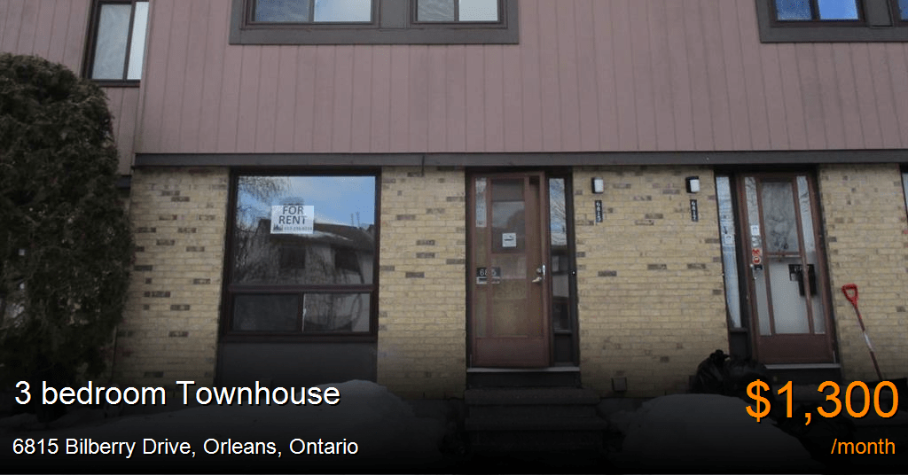 6815 bilberry drive, orleans Townhouse for Rent