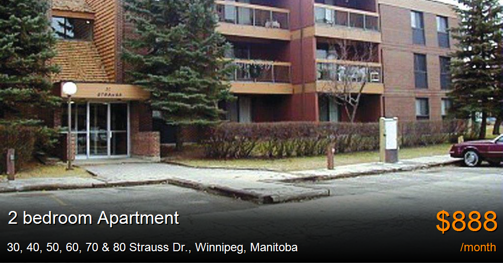 30, 40, 50, 60, 70 & 80 strauss dr., winnipeg Apartment for Rent