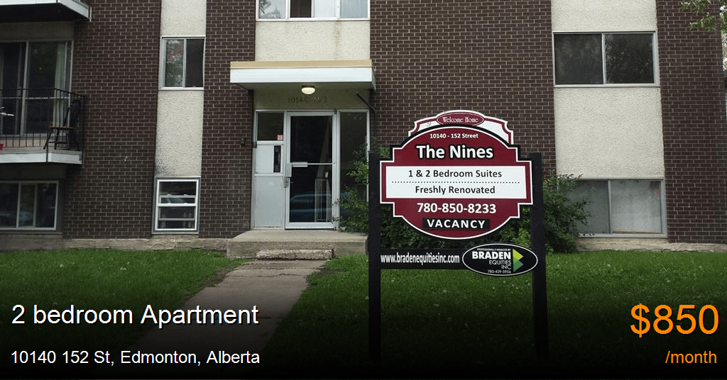 10140 152 st, edmonton Apartment for Rent