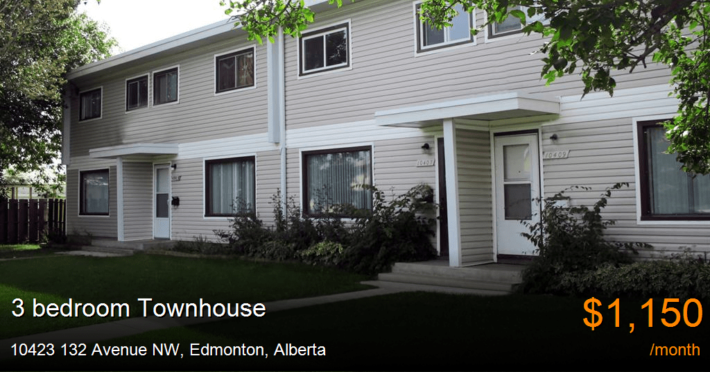 10423 132 avenue nw, edmonton Townhouse for Rent