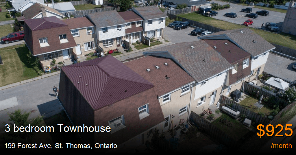 199 forest ave, st. thomas Townhouse for Rent