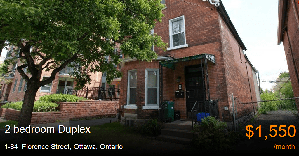 184 florence street, ottawa Duplex for Rent