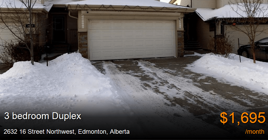 2632 16 street northwest, edmonton Duplex for Rent
