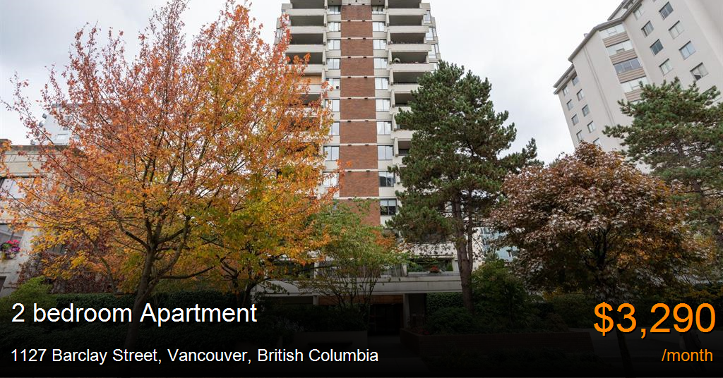 1127 barclay street, vancouver Apartment for Rent