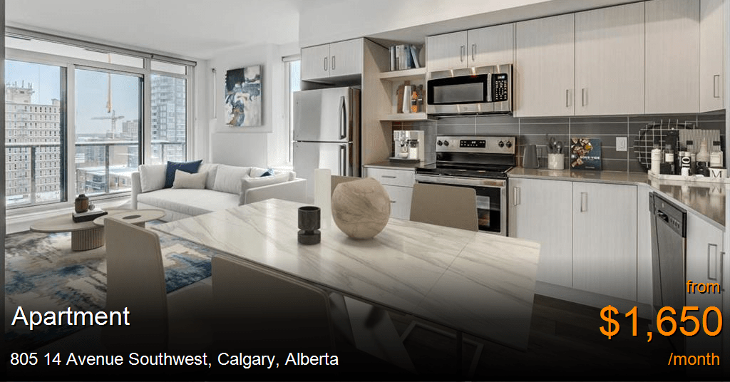 805 14th avenue sw, calgary Apartment for Rent