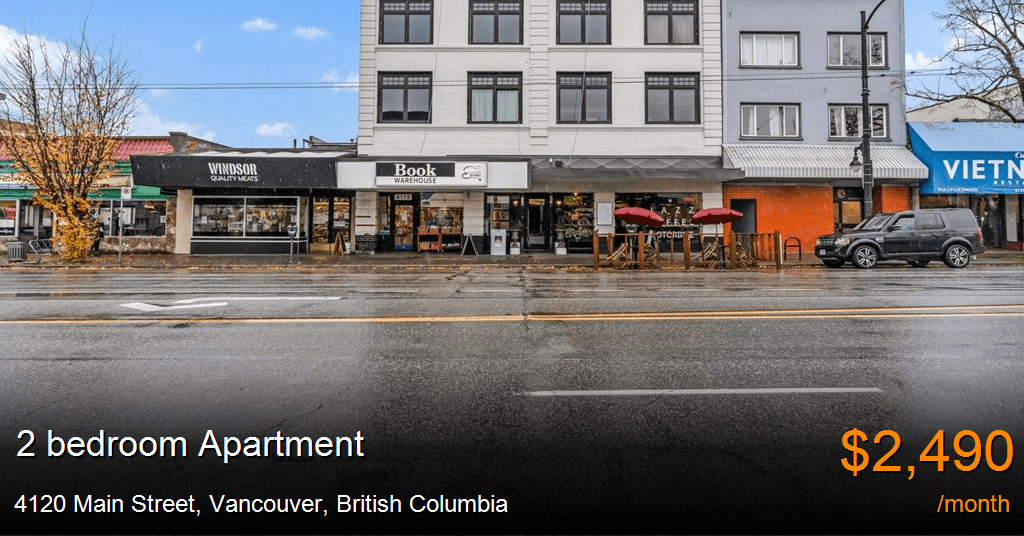 4120 main street, vancouver Apartment for Rent