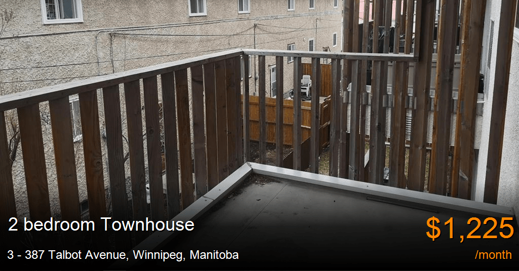 3 387 talbot avenue, winnipeg Townhouse for Rent