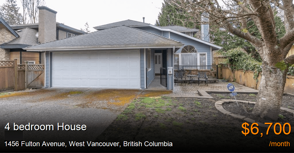 1456 fulton avenue, west vancouver House for Rent