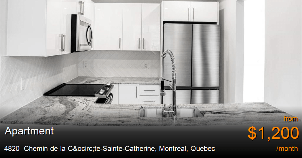 4820 chemin de la côtesaintecatherine, montreal Apartment for Rent