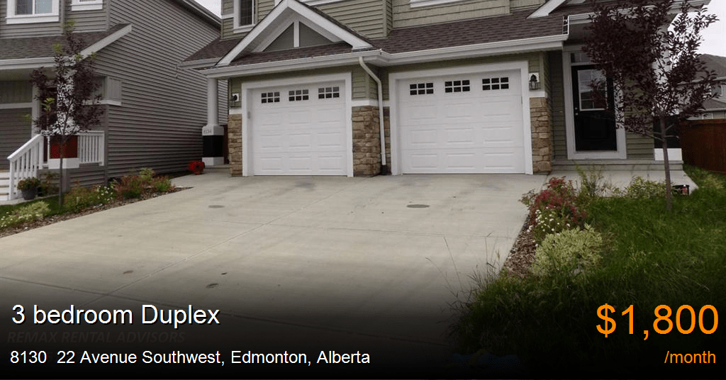 8130 22 avenue southwest, edmonton Duplex for Rent