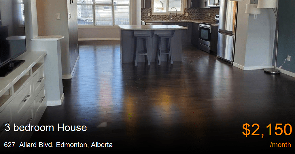 627 allard blvd, edmonton House for Rent