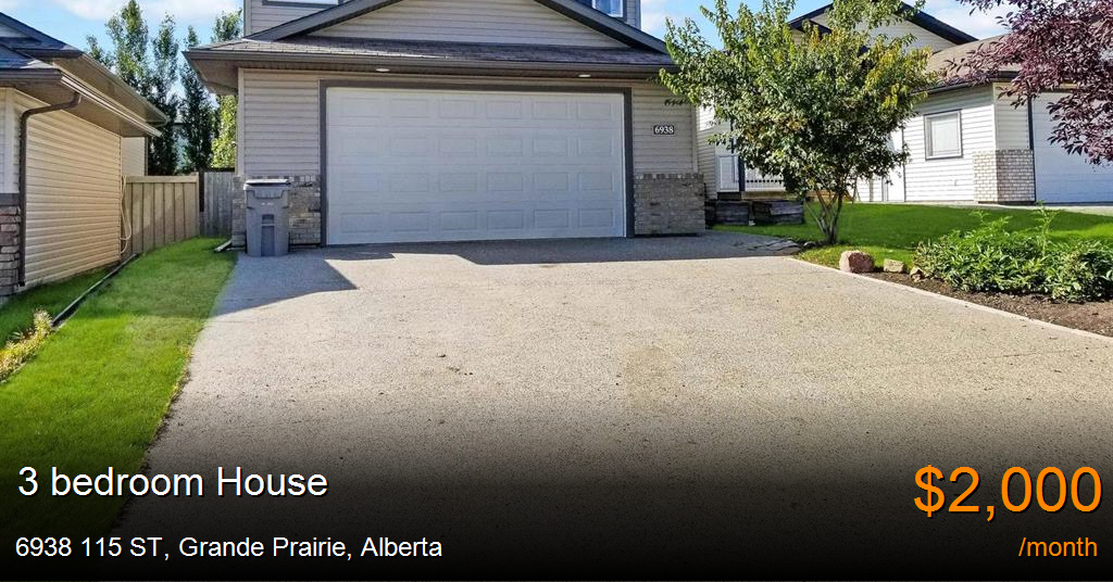 6938 115 st, grande prairie House for Rent