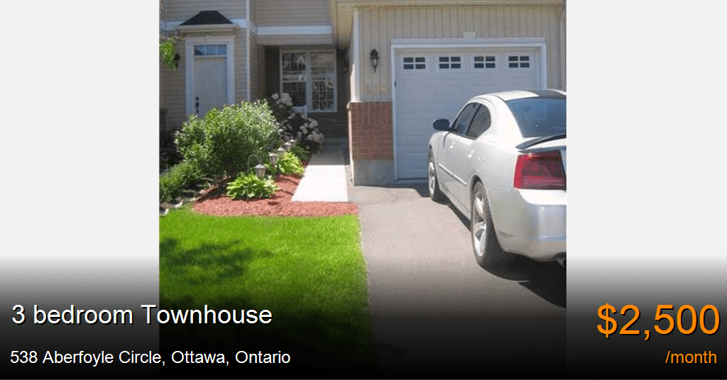538 Aberfoyle Circle, Kanata Townhouse for Rent B14704