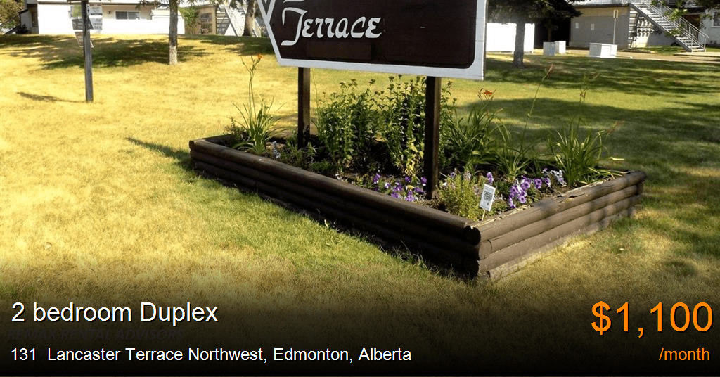 131 lancaster terrace northwest, edmonton Duplex for Rent