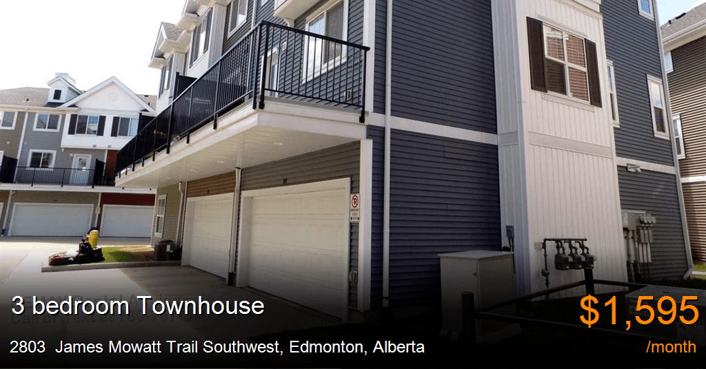 2803 james mowatt trail southwest, edmonton Townhouse for Rent