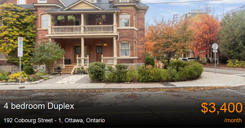 192 cobourg street, ottawa Duplex for Rent