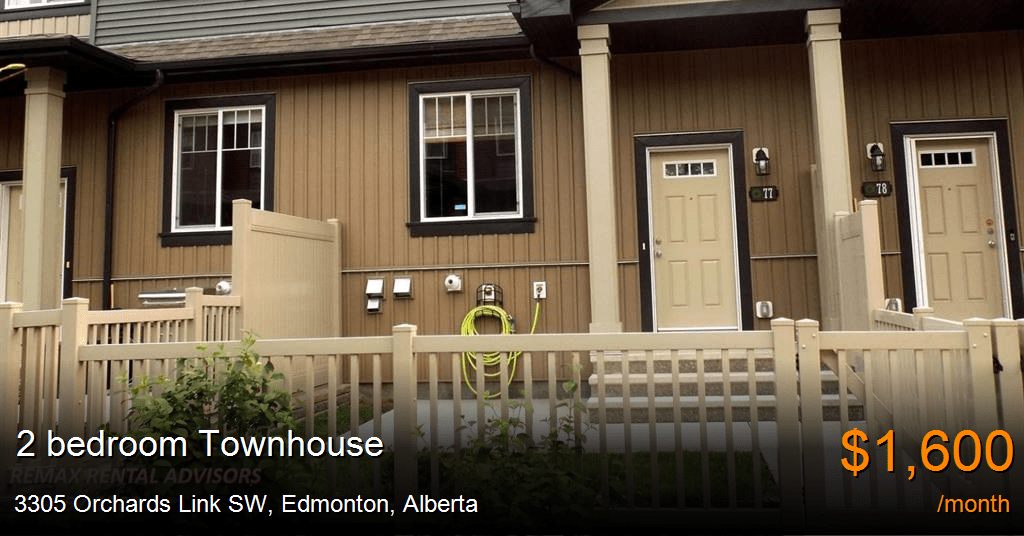 3305 orchards link sw, edmonton Townhouse for Rent