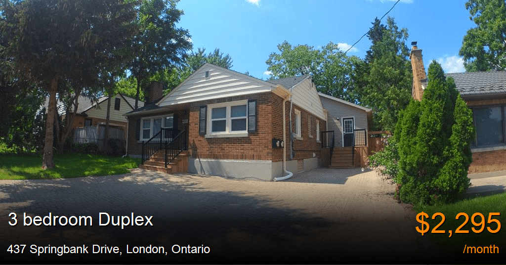 437 springbank drive, london Duplex for Rent