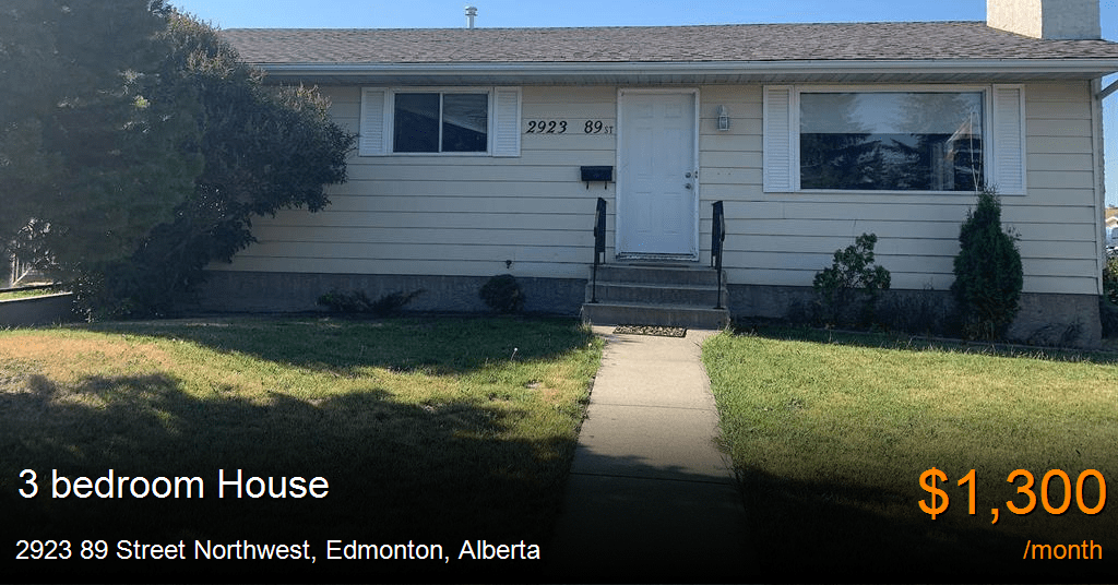 2923 89 street northwest, edmonton House for Rent