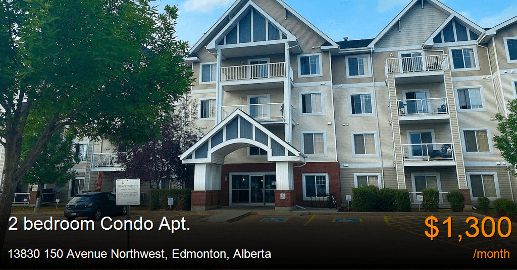 13830 150 avenue northwest, edmonton Condo Apt. for Rent