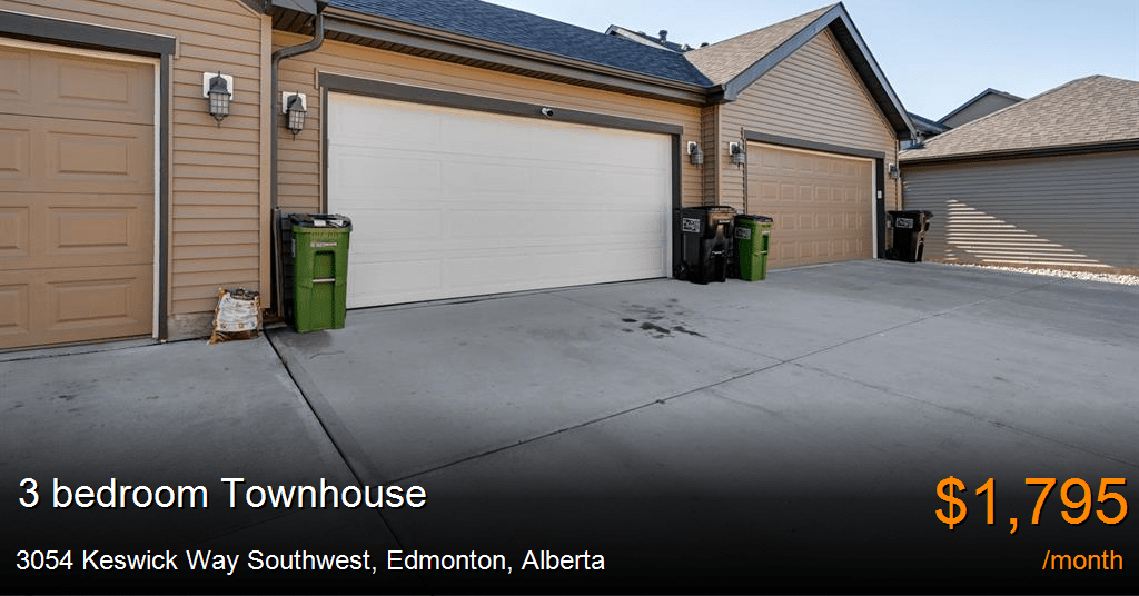3054 keswick way southwest, edmonton Townhouse for Rent