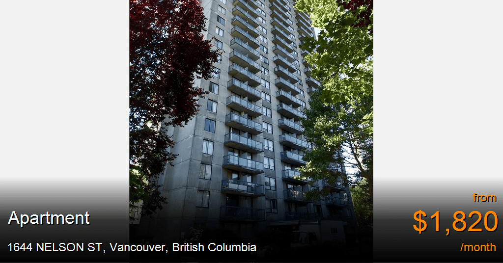 1644 nelson st, vancouver Apartment for Rent
