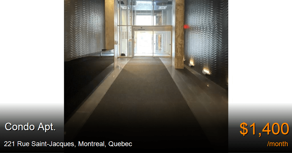 221 rue saintjacques, montreal Condo Apt. for Rent