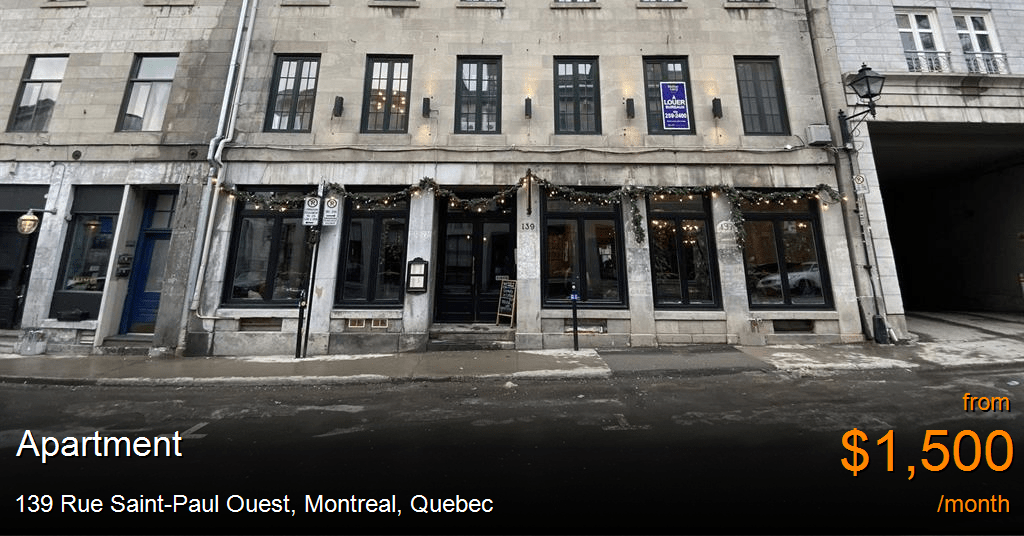 139 rue saintpaul ouest, montreal Apartment for Rent