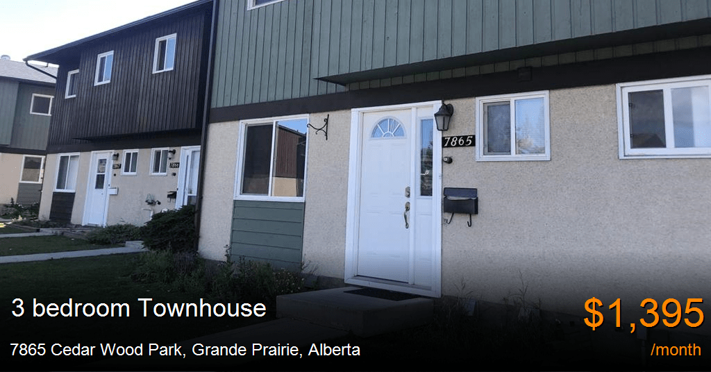 7865 cedar wood park, grande prairie Townhouse for Rent