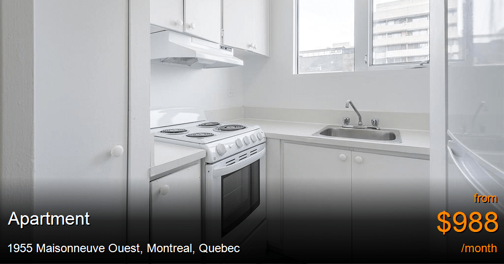 1955 maisonneuve ouest, montreal Apartment for Rent