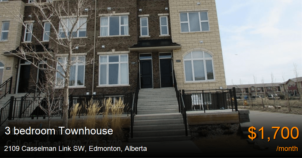 2109 casselman link sw, edmonton Townhouse for Rent
