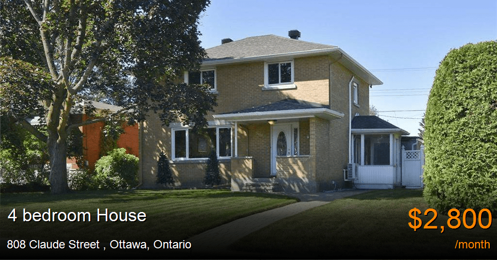 808 claude street, ottawa House for Rent
