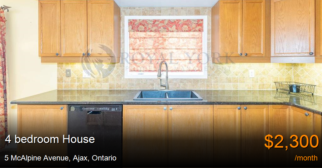 5 McAlpine Avenue, Ajax House for Rent B171468