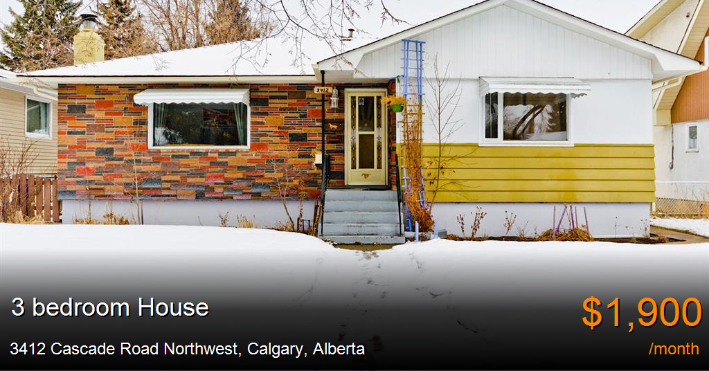 3412 cascade road northwest, calgary House for Rent