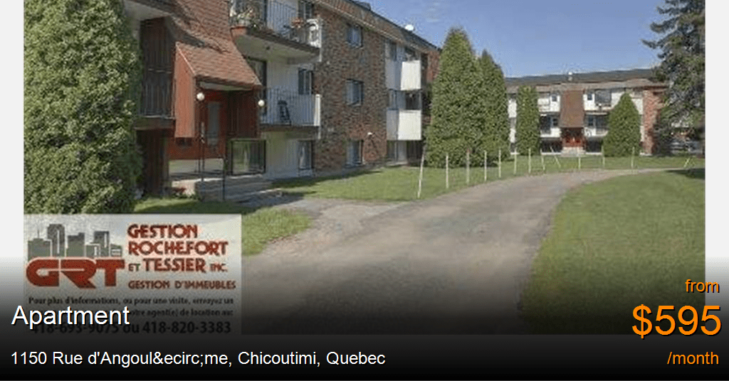 1150 rue d'angoulême, chicoutimi Apartment for Rent