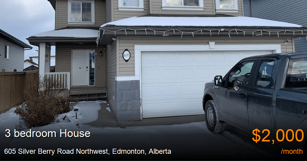 605 silver berry road northwest, edmonton House for Rent