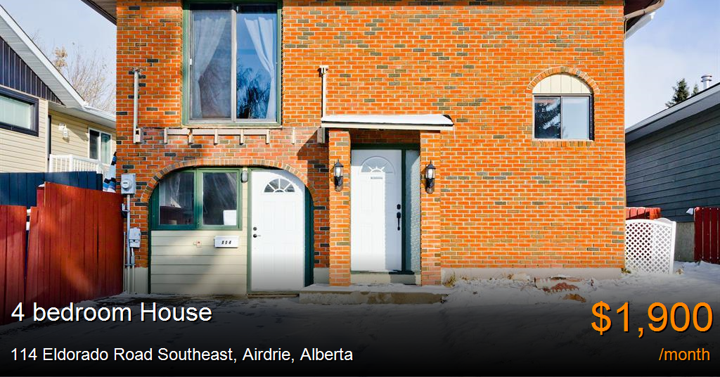 114 eldorado road southeast, airdrie House for Rent