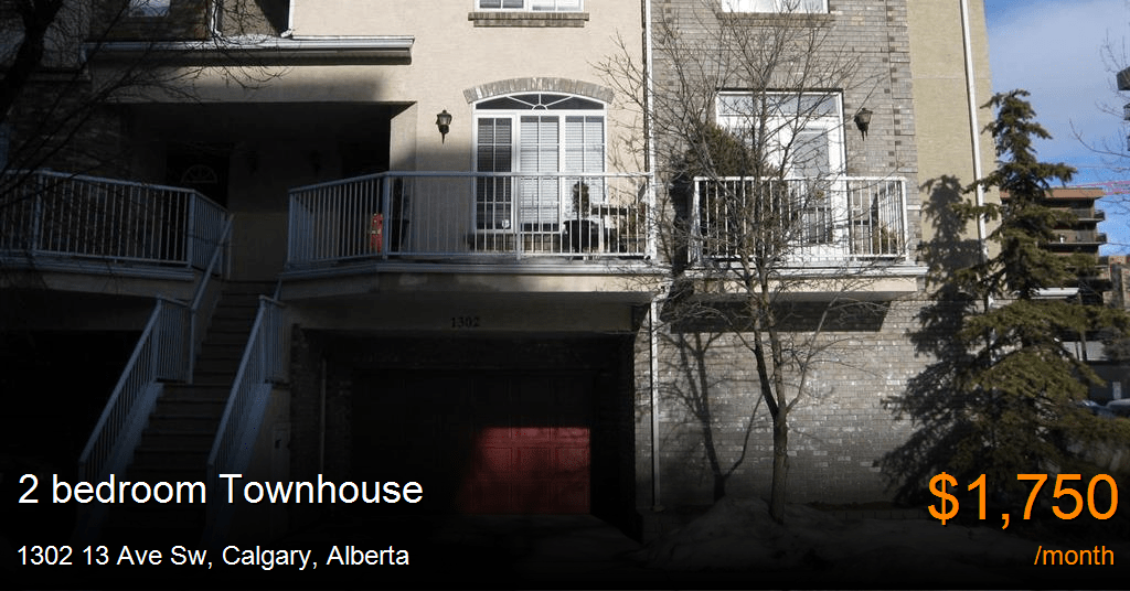 1302 13 ave sw, calgary Townhouse for Rent