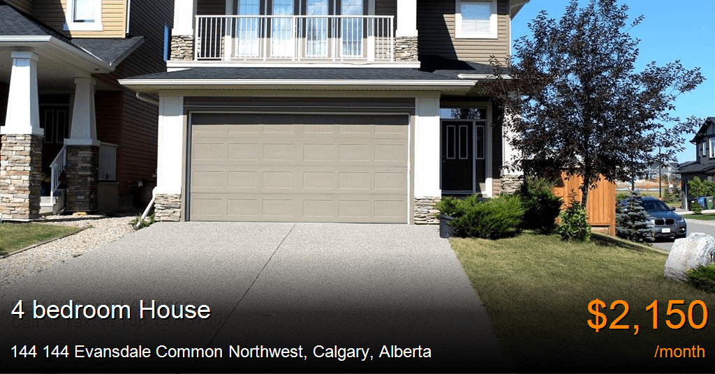 144 144 evansdale common northwest, calgary House for Rent