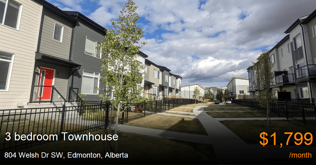 804 welsh dr sw, edmonton Townhouse for Rent