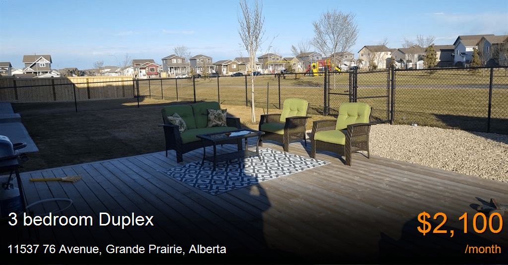 11537 76 avenue, grande prairie Duplex for Rent