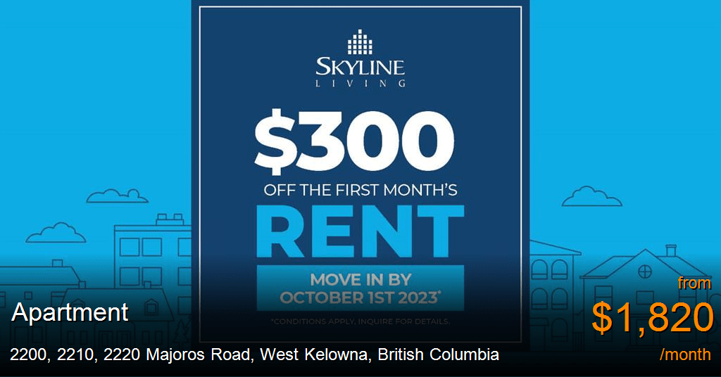 2200, 2210, 2220 majoros road, west kelowna Apartment for Rent