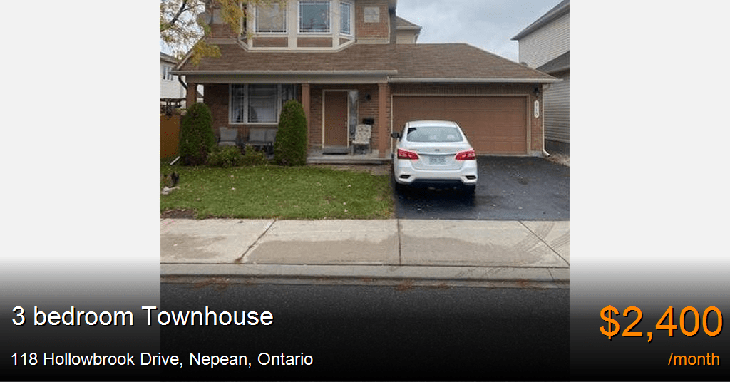 118 hollowbrook drive, nepean Townhouse for Rent