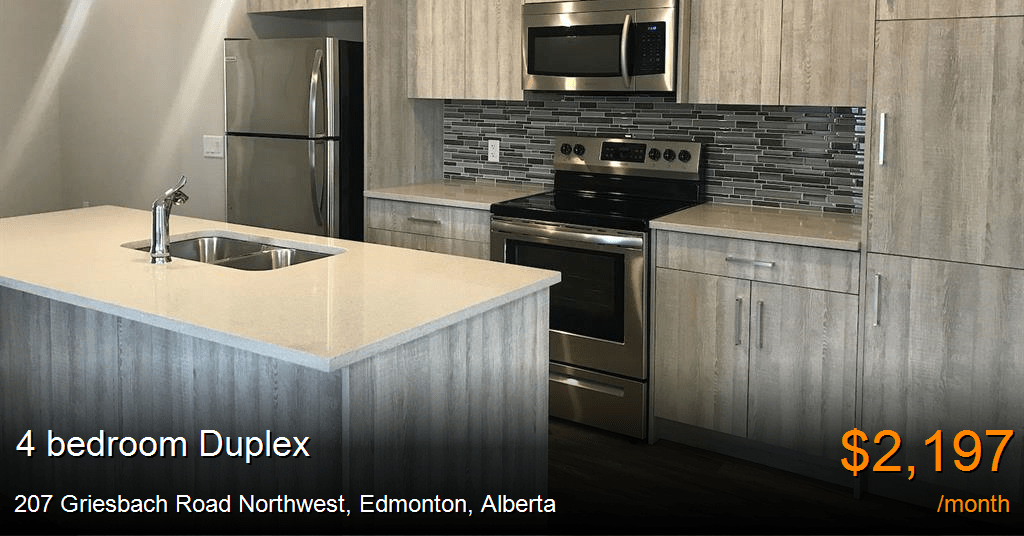 207 griesbach road northwest, edmonton Duplex for Rent